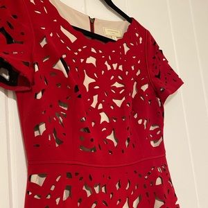 Anthropologie red midi dress